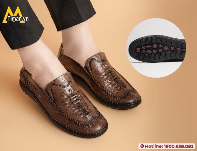 Đế giày lười nam da bò giá rẻ chống trơn tốt