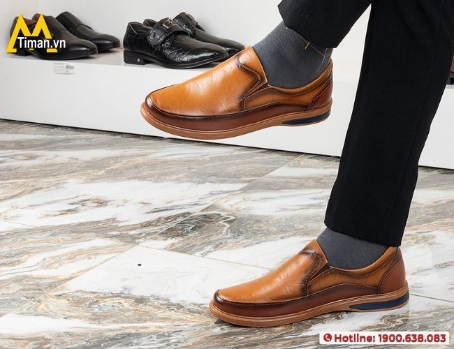Size giày lười nam da bò giá rẻ vừa vặn đôi chân
