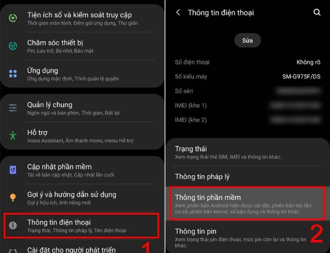 Cách check IMEI tại phần cài đặt máy