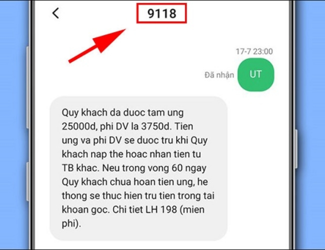 Cách ứng tiền Viettel khi còn nợ 9118