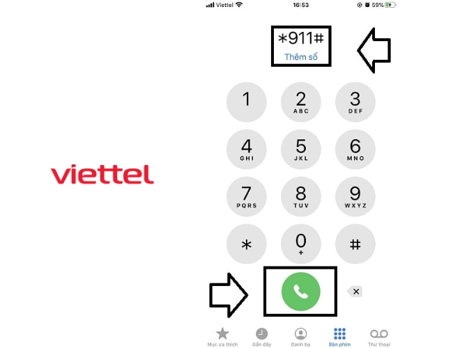 Cách ứng tiền Viettel qua cú pháp 911