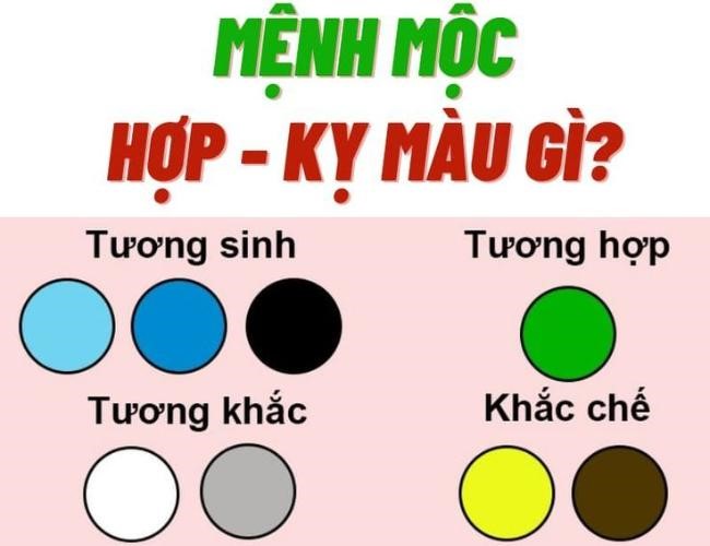 Mệnh Mộc hợp kỵ màu gì