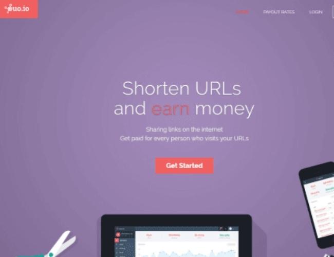 Trang web rút gọn link Ouo.io