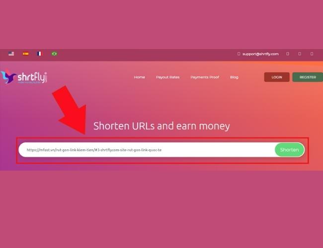Trang web rút gọn link Shrtfly.com