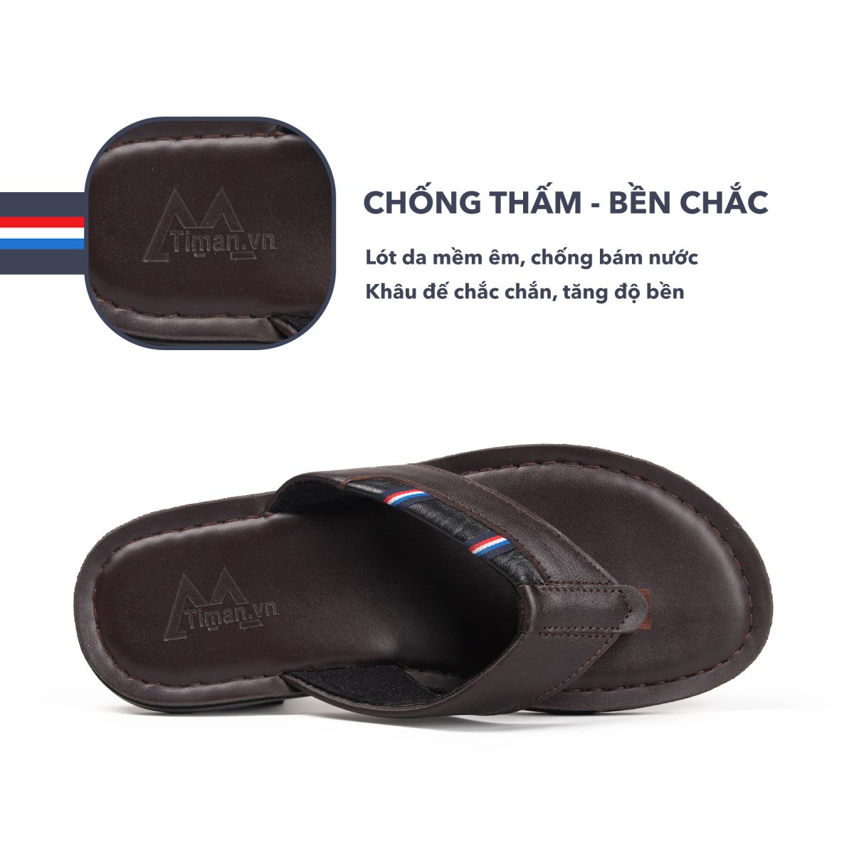 Dép kẹp da bò nam DK41 bền chắc