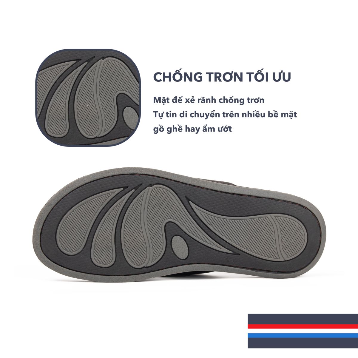 Dép kẹp da bò nam DK41 chống trơn trượt