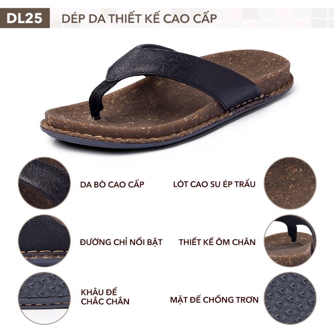 Thiết kế dép xỏ ngón nam DL25 cao cấp