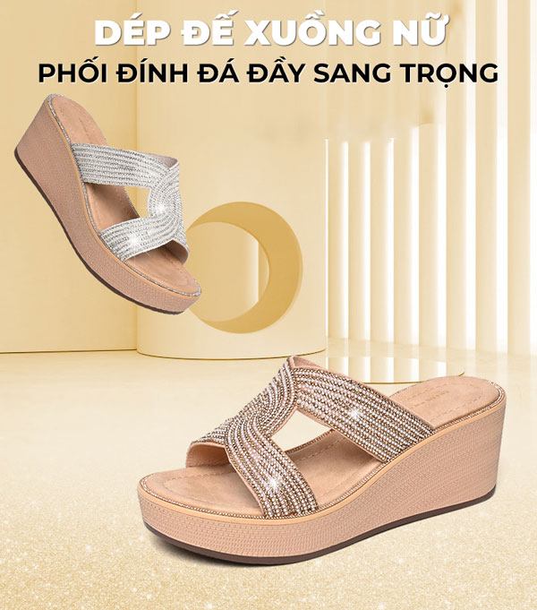 Dép đế xuồng nữ TM-DX502 thiết kế kiêu sa sang trọng