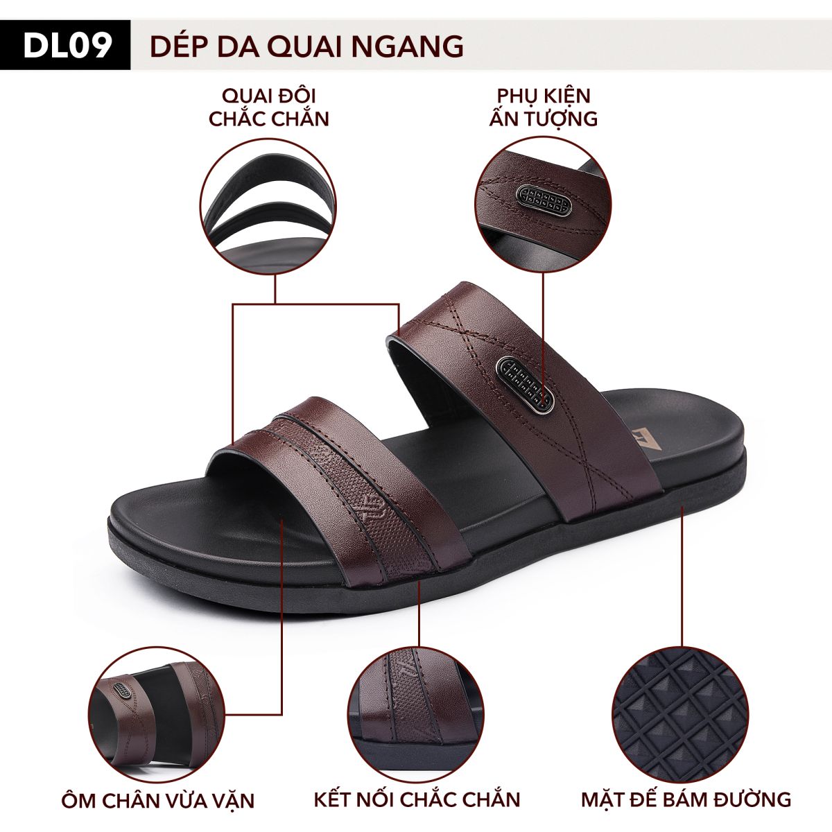 Dép quai ngang nam DL09 cao cấp