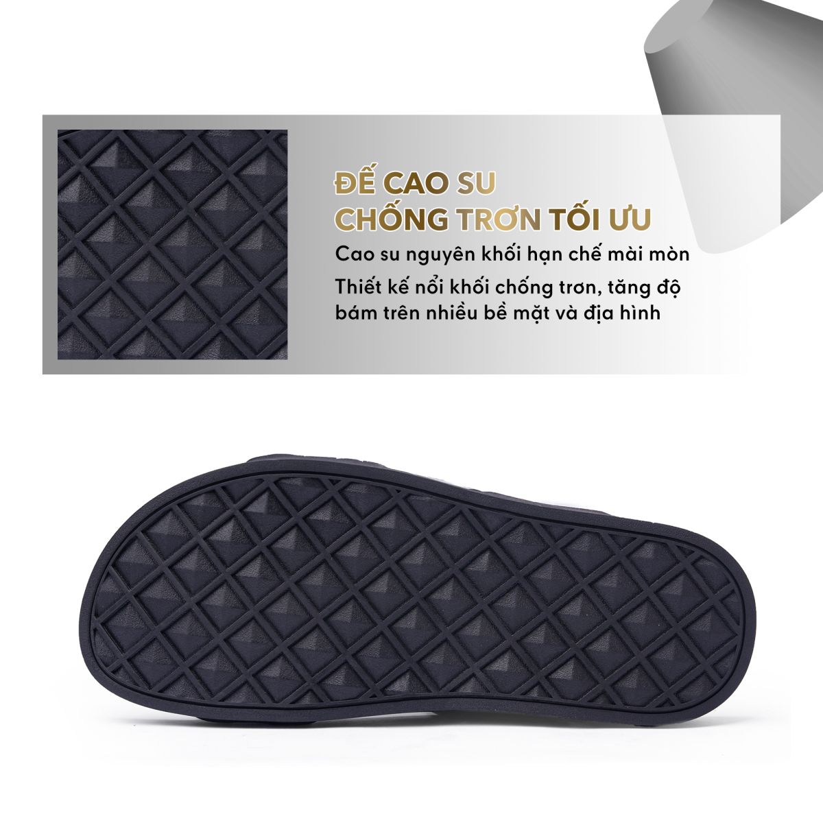 Dép quai ngang nam DL09 đế cao su chống trơn tối ưu