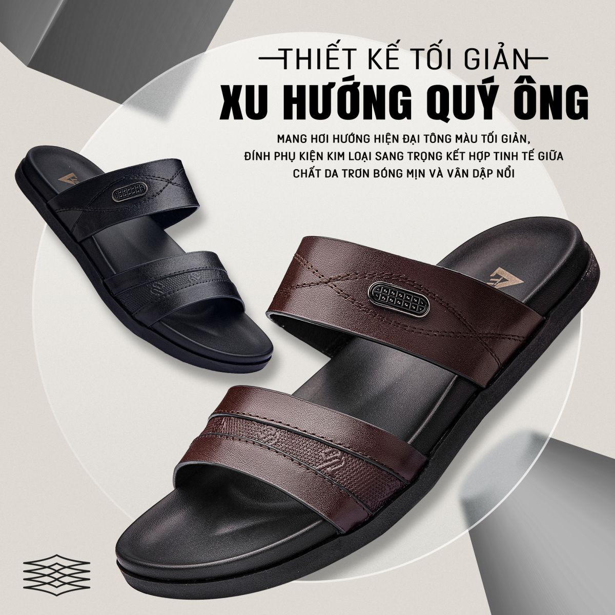 Dép quai ngang nam DL09 thiết kế tối giản