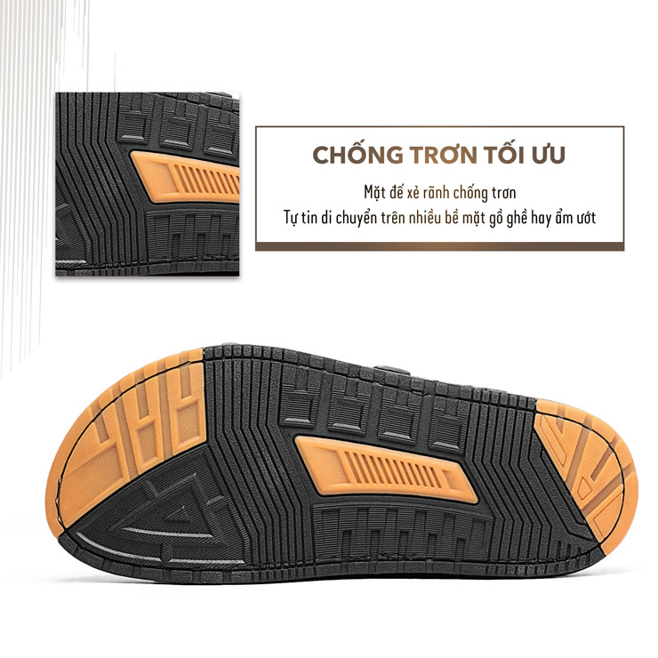 Dép quai ngang nam TM-DL82 đế khâu siêu bền đẹp chắc chắn