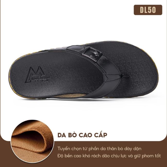 Dép xỏ ngón nam DL50 da bò bền bỉ