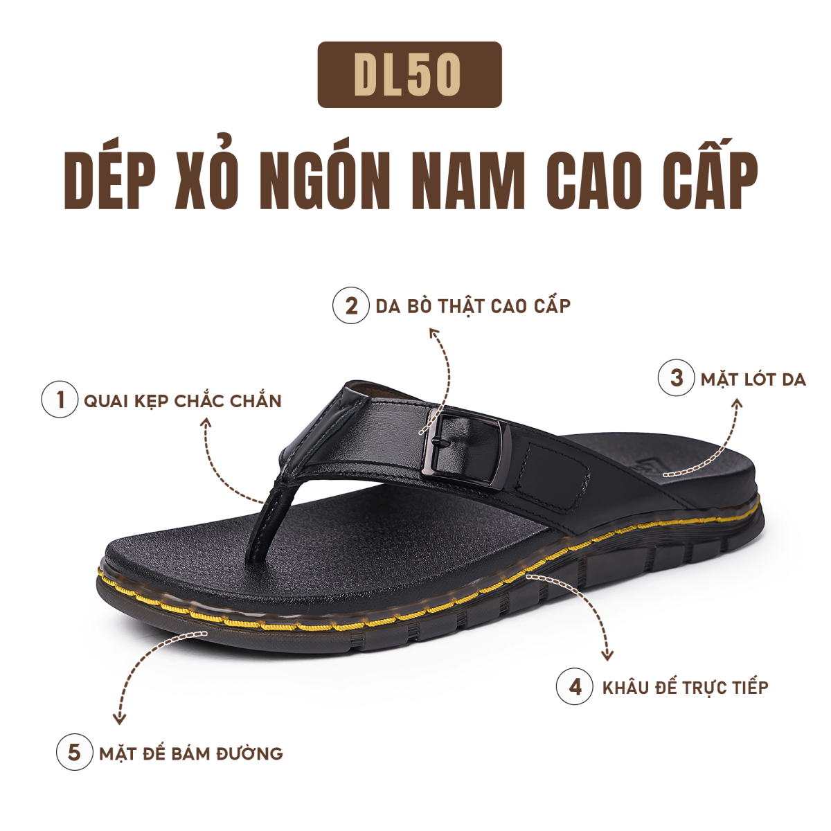 Dép xỏ ngón nam DL50 đa năng