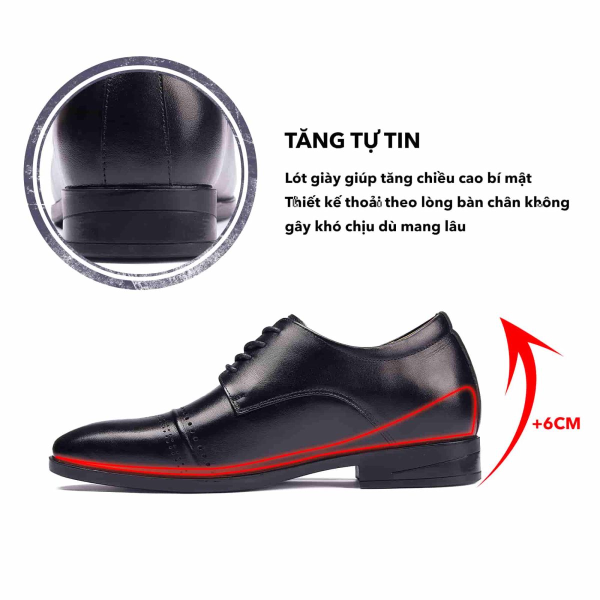 Giày casual nam NC09 đế cao 6cm