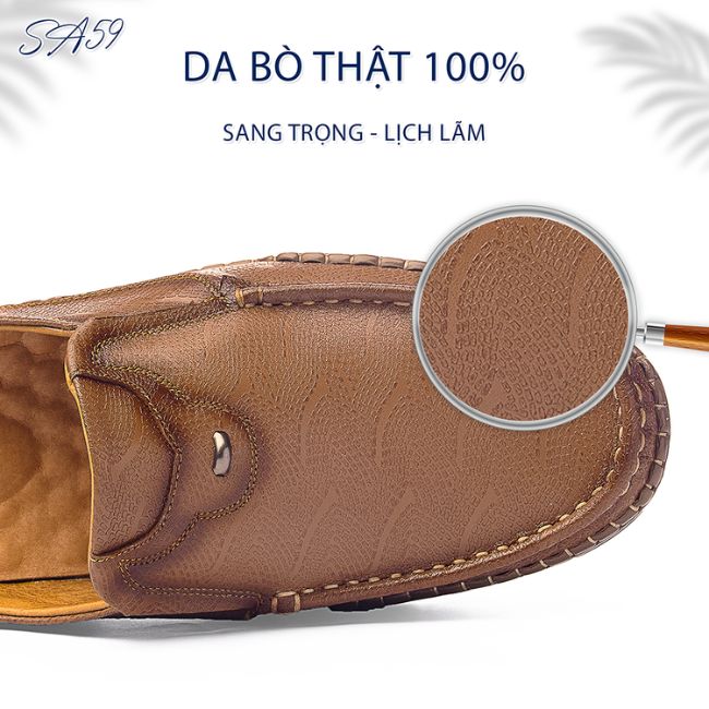 Giày sục nam SA59 da bò nguyên tấm