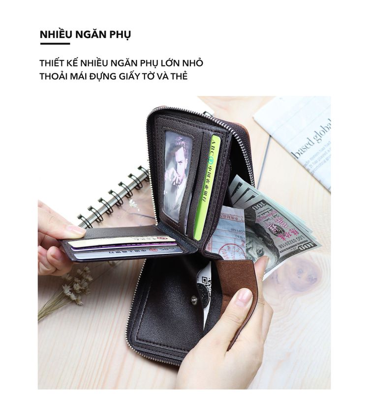 Ví da nam MB04 nhỏ gọn và đầy tiện lợi